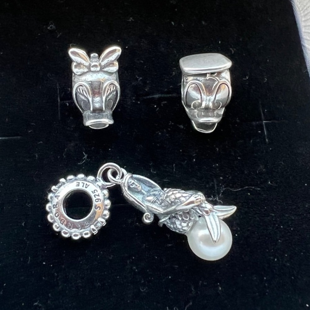 Pure silver 925 stamped Disney charms with mermaid lot of 3 - Picture 12 of 12